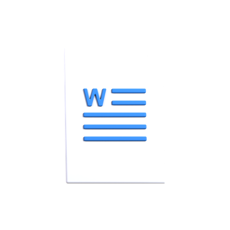 File Word  3D Icon