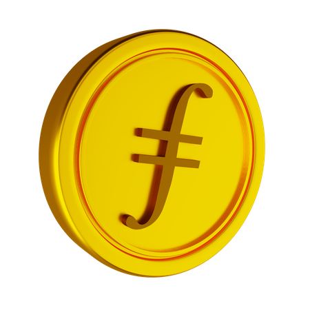 Filecoin Crypto Coin  3D Icon