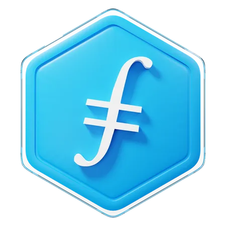Insignia de Filecoin (FIL)  3D Icon