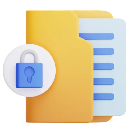 Files Locked  3D Icon