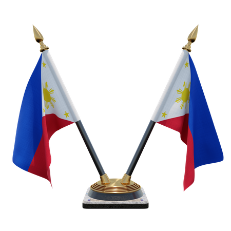 Soporte de bandera de escritorio doble de Filipinas  3D Flag