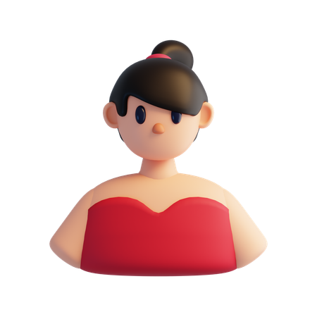 Fille  3D Icon