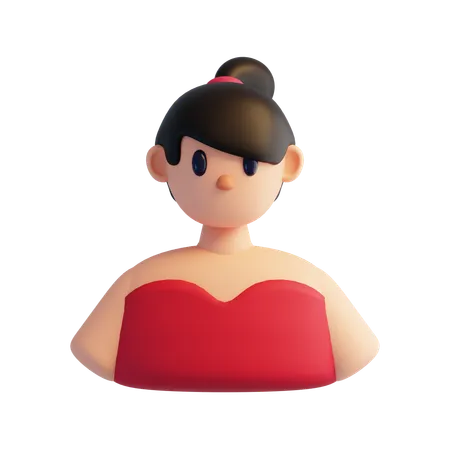 Fille  3D Icon