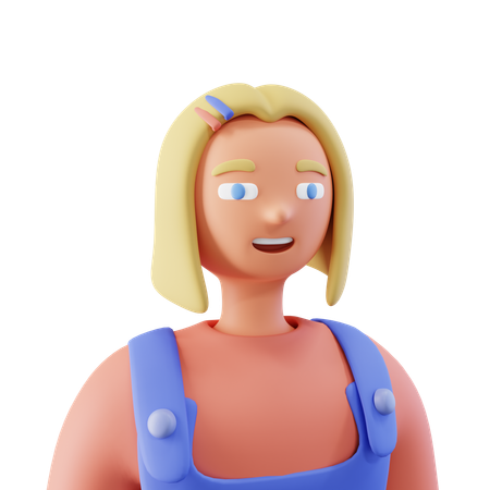 Fille  3D Icon