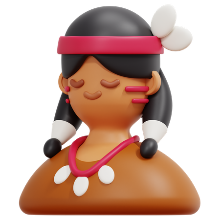 Fille amérindienne  3D Icon