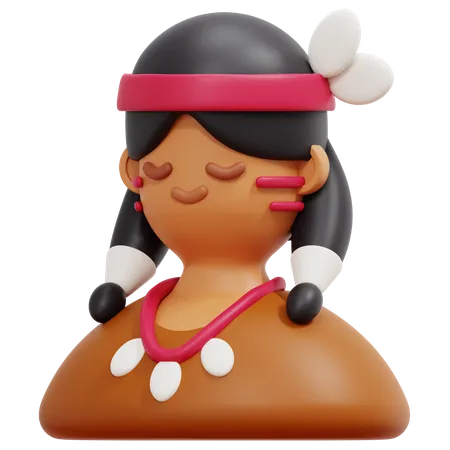 Fille amérindienne  3D Icon