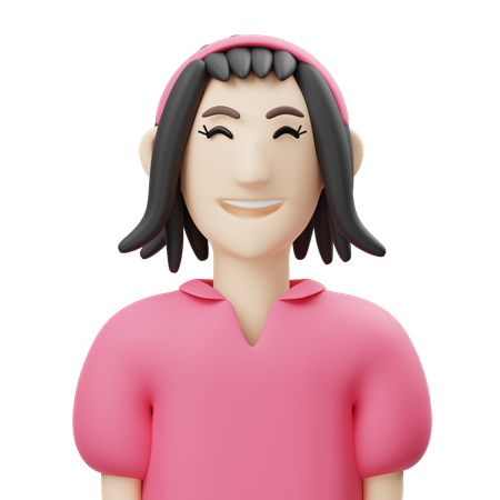 Fille avec bandeau  3D Icon