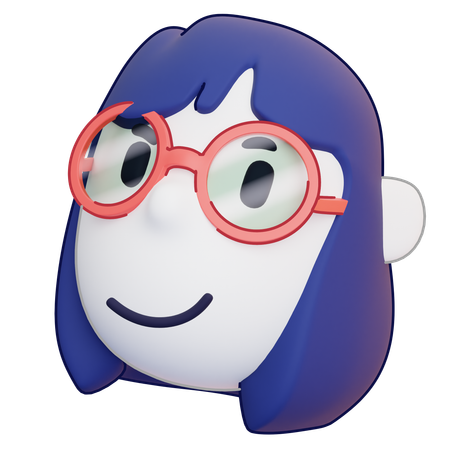 Fille à lunettes  3D Icon