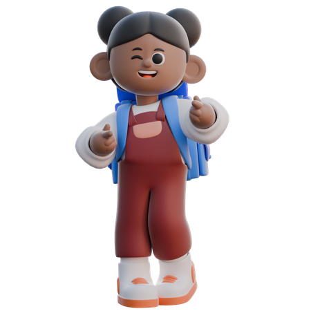 Fille avec une pose cool  3D Icon