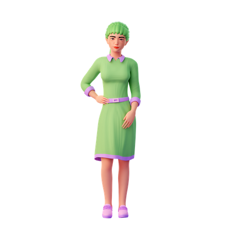 Fille avec une pose élégante  3D Icon