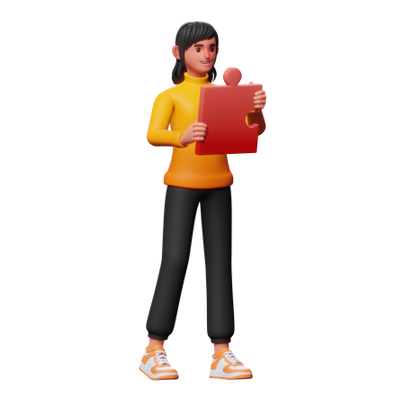 Fille avec une solution  3D Icon
