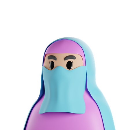 Fille avec voile  3D Icon