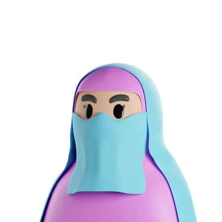 Fille avec voile  3D Icon