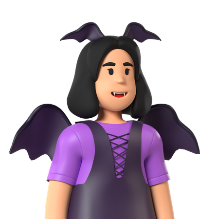 Fille chauve-souris  3D Icon