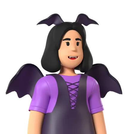 Fille chauve-souris  3D Icon