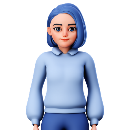 Fille debout en pose  3D Illustration