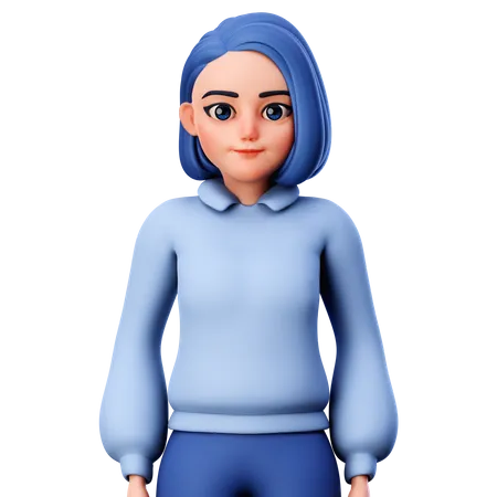 Fille debout en pose  3D Illustration