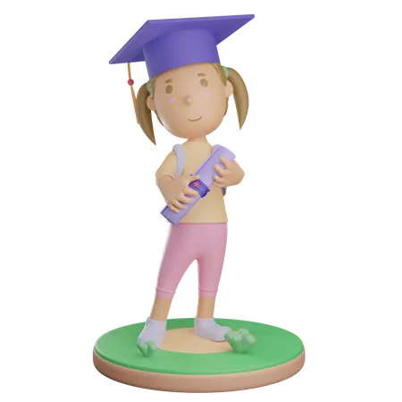 Fille diplômée  3D Illustration