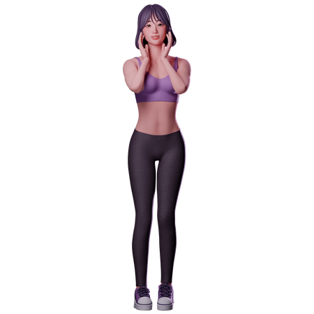 Fille effrayée  3D Icon