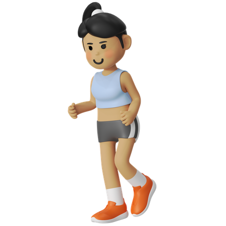 Fille faisant du jogging  3D Icon
