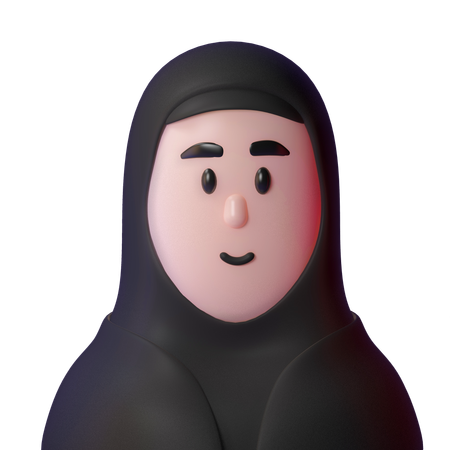 Fille hijab  3D Icon