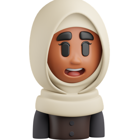 Fille hijab  3D Icon