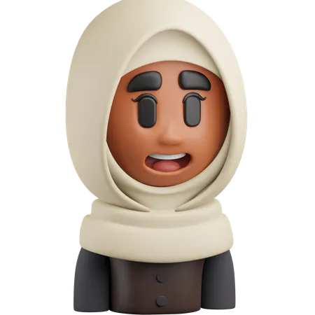 Fille hijab  3D Icon