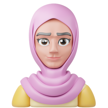 Fille hijab  3D Icon