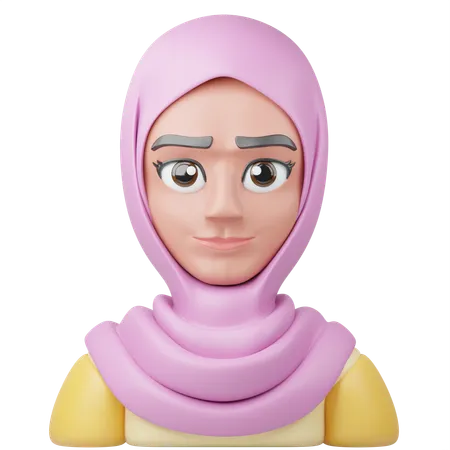 Fille hijab  3D Icon