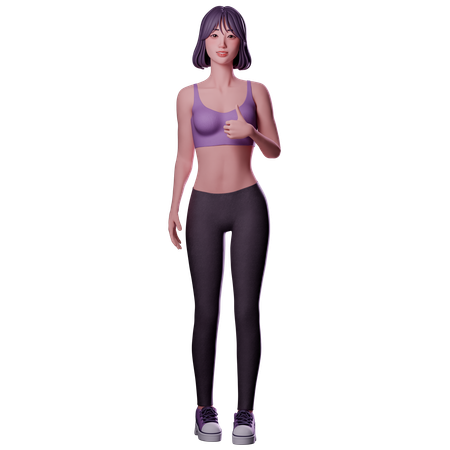 Fille montrant les pouces vers le haut  3D Icon