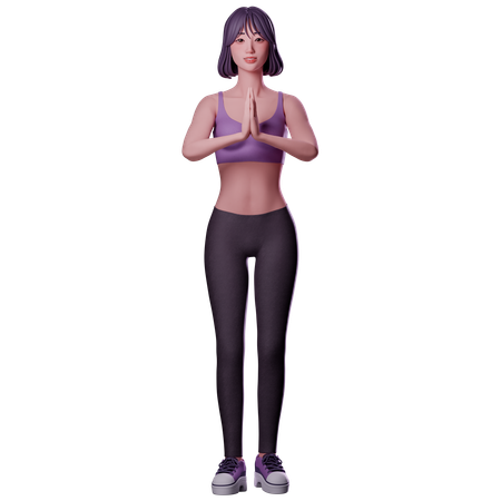 Fille saluant quelqu'un  3D Icon