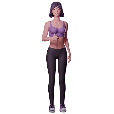 Fille souhaitant bonne chance  3D Icon
