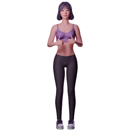 Fille souhaitant tout le meilleur  3D Icon