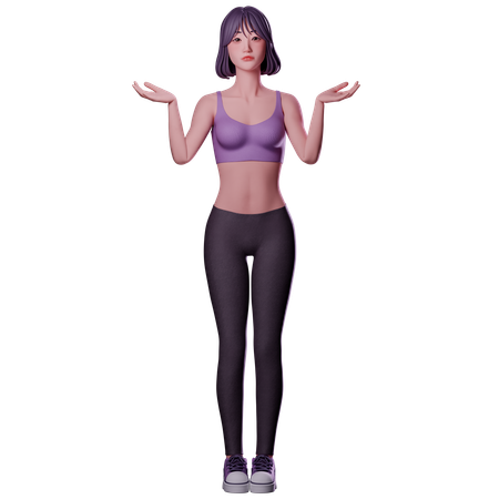 Fille surprise  3D Icon