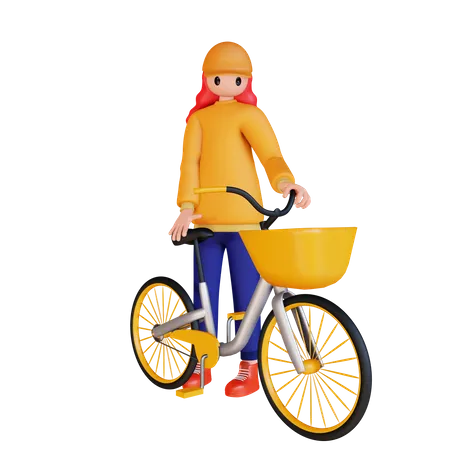 Cycle de tenue de fille  3D Illustration