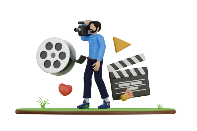 Film Director  3D Illustration