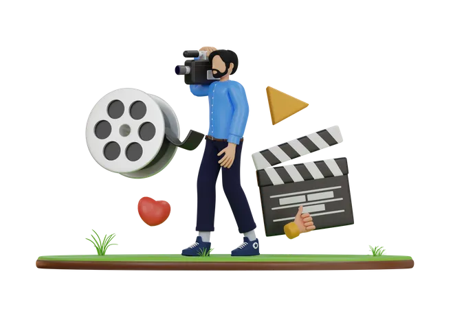 Film Director  3D Illustration