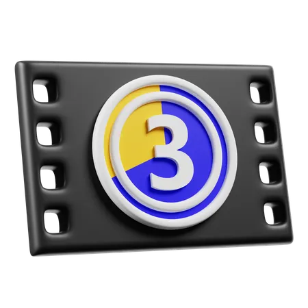 Movie Reel 3 D Render Icon 3D Icon