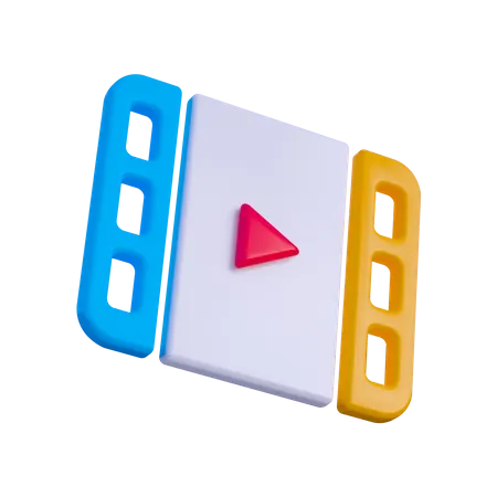 3 D Video Player Icon 3D Illustration