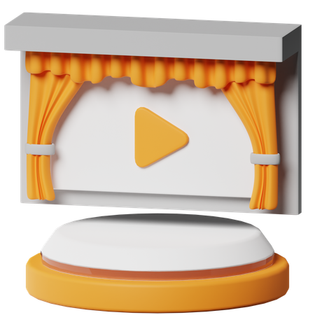 Rideau de cinéma  3D Icon