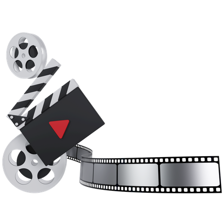 Film Roll And Clapperboard  3D Icon