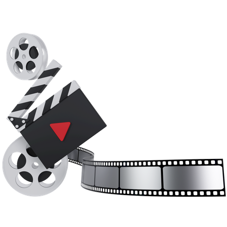 Film Roll And Clapperboard 3D Illustration