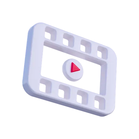 3 D Video Player Icon 3D Illustration