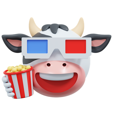 Vaca assistindo filme  3D Icon