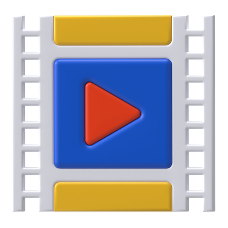 Filmstrip Button  3D Icon