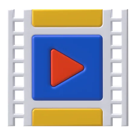 Filmstrip Button  3D Icon