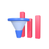 filter data analysis 3d logo