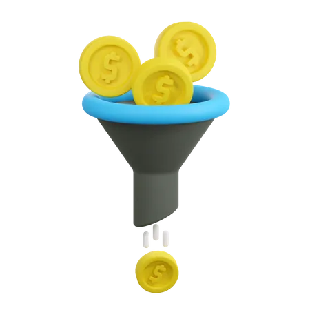 Filter Money Illustration 3D Icon