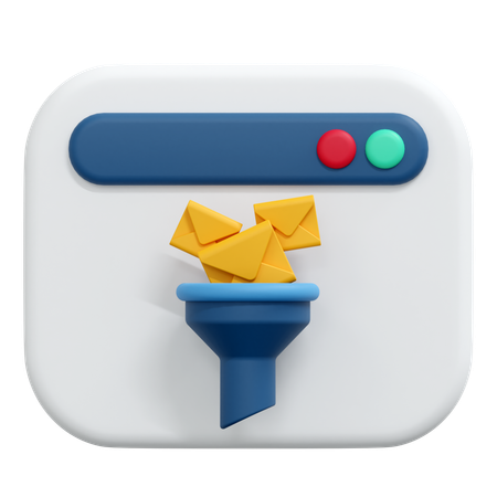 Filtering Message  3D Icon