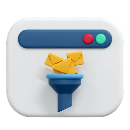 Filtering Message  3D Icon